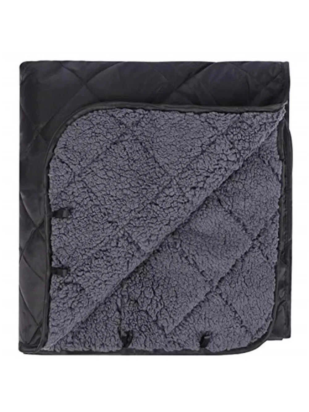 Water Resistant Outdoor Camping Blanket Sherpa Fleece Stadium Picnic 79x59 Black